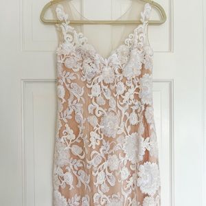 Watters Renata white illusion sequin sheath dress a BHLDN exclusive